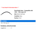 thumbnail image 2 of Front Brake Hose - Compatible with 1963 - 1965 Jeep CJ5 1964, 2 of 2