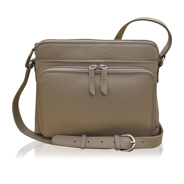 ili New York Bolsos cruzados de cuero genuino para mujer - Organizador de bolso de hombro con bloqueo RFID premium con correa ajustable