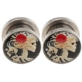 thumbnail image 2 of Tapones para los oídos Sunnimix 2 Piezas Gótico Rojo Rosa Calavera Túneles Expansores 10 Mm, 2 of 8