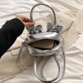 thumbnail image 2 of Bolso Hombro para Mujer Cruzado Elegante Con Lazo PU Viajes Al Aire Libre (plateado), 2 of 9