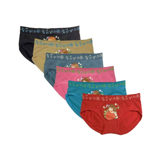 Pack 6 Pantaletas Niña Con Divertidos Diseños Pack con 6 Diferentes Colores Tatys Fashion 3342