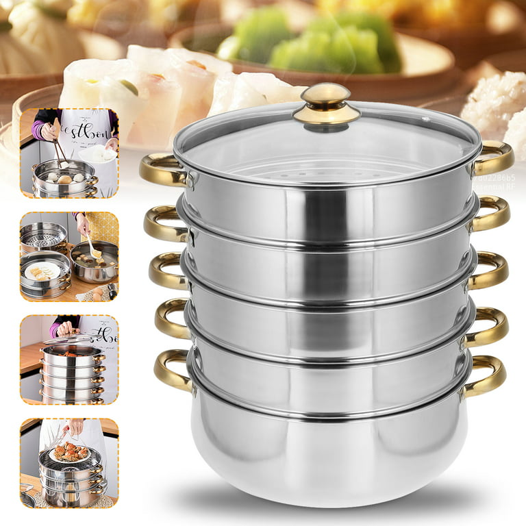 Multi-layer Stainless Steel Steamer Pot Set - Large Capacity