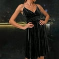 thumbnail image 5 of IROINNID A-Line Dress For Women Fashion Casual Solid Gorgeous Sleeveless Shirring Long Dress V-Neck Below The Knee Dress Summer Saving Clearance, 5 of 8