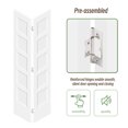 thumbnail image 4 of Interior White Primed Shaker 5 panel Solid Wood Core Bifold Closet Doors With Hardware Kit, 4 of 7