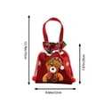 thumbnail image 3 of Festive Gift Bags Reusable Drawstring Gift Sacks with Handle Bear Holiday Xmas Party Favor Wrapping Bags for Candy Cookies Small Toys Stocking Stuffers, Set of 1, Cloth, 3 of 7