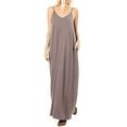 thumbnail image 1 of Fiudx Robe Femme Mode Couleur Unie Col Rond Robe Mi-Longue Décontractée Coupe Ajustée Sans Manches Robes Économies d'Été Liquidation, 1 of 3