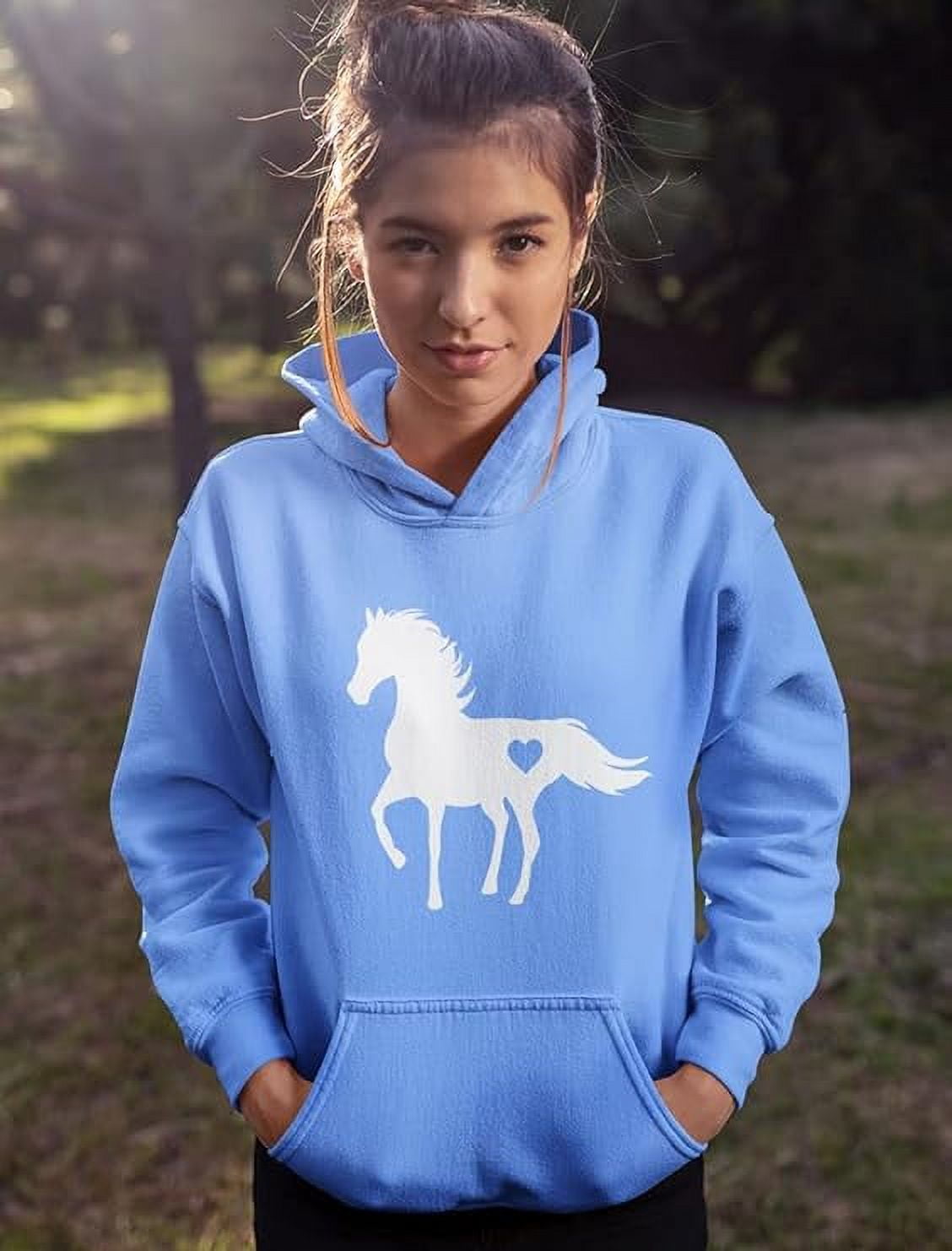 Tstars Women's Horse Lover Hoodie - Ideal Gift for Equestrians - Perfect Winter Birthday Gift for Women who Love Horses - Love Horses Graphic Print - Warm & Cozy Long-Sleeve Top
