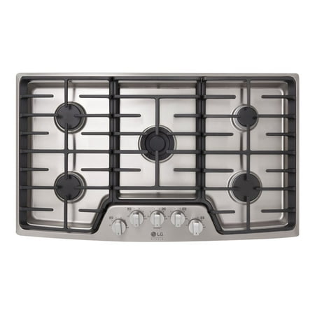 LG - STUDIO 36" Built-In Gas Cooktop with UltraHeat Dual Burner - Stainless Steel