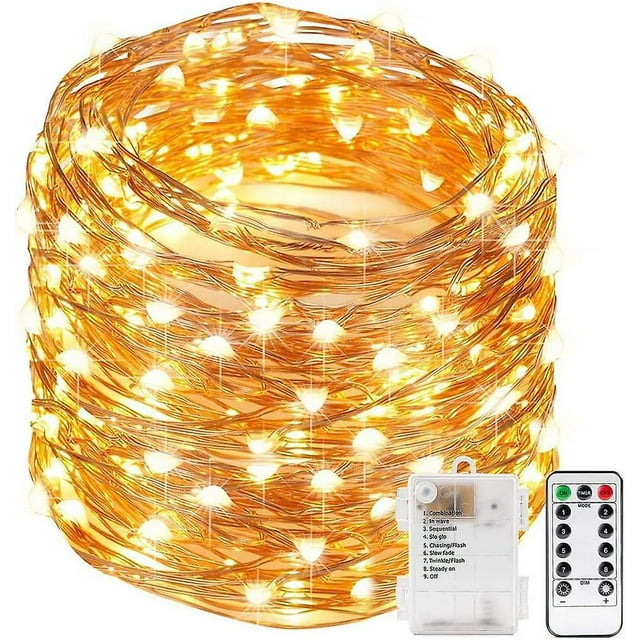 Cable de cobre con batería de 10 m con control remoto y temporizador, ideal para bodas, fiestas y dormitorios