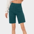 thumbnail image 2 of Gubotare Shorts for Women Summer Dressy Casual Elastic Waist Wide Leg Suit Tailored Shorts Comfy Elagant Work Trouser Shorts,Green S, 2 of 5