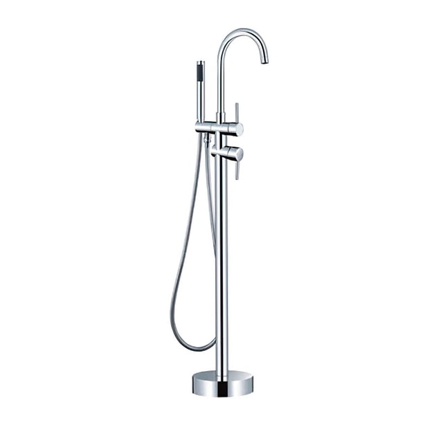 Grifo de bañera con montaje en el suelo ilios innova termostática curva