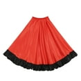 thumbnail image 2 of iiniim Kids Girls Ruffles Layers Long Skirt Spanish Flamenco Belly Dance Skirts Gypsy Folklorico A Red 180 Degree 9-10, 2 of 7