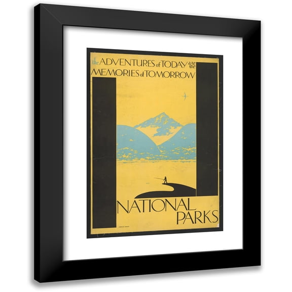 Dorothy Waugh 11x14 Black Modern Framed Museum Art Print Titled - The Adventures of Today Are the Memories of Tomorrow National Parks (1930)