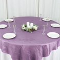 thumbnail image 4 of BalsaCircle 72x72 in Violet Amethyst Square Accordion Crinkled Taffeta Table Overlay Party Events Decorations Supplies, 4 of 8