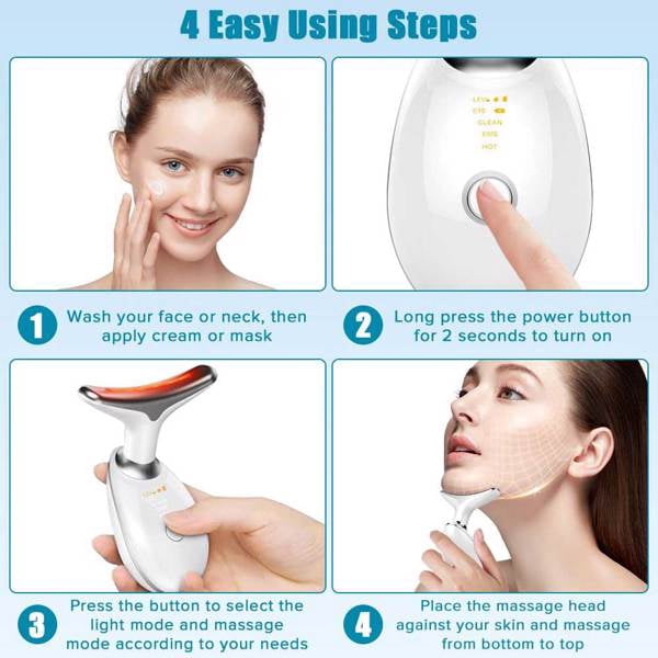 Olurrisa Multifunctional Facial Skin Care Tool Neck Face Massager Face Sculpting Tool 3 Colour Modes and Vibration for Facial Massager for Double Chin