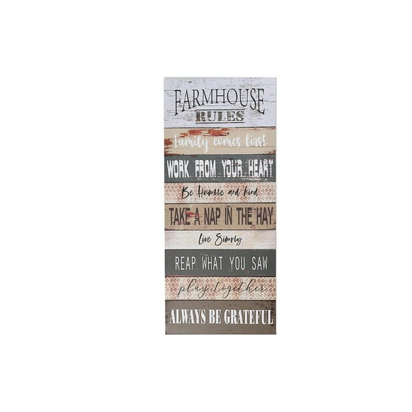 IH Casa Decor Canvas Wall Sign Farmhouse Rules