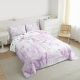 thumbnail image 3 of jejeloiu Cute Butterflies Bedding Comforter Set,Flying Animal Twin Comforter Sets,Purple White Ombre Bedding Set For Princess,Super Cozy Room Decor Reversible,2pcs, 3 of 8