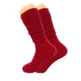thumbnail image 4 of 6 Pairs Lightweight Slouch Knee High Socks with Thin Sole (Red), 4 of 13