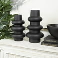 thumbnail image 2 of DecMode 12", 10"H Dimensional Bubble Black Glass Vase, Set of 2, 2 of 12