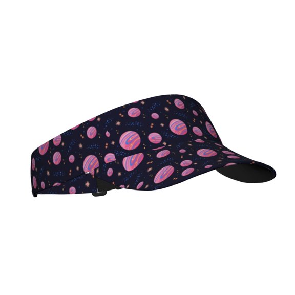 Balery Pink Planets And Stars Sport Wear Athletic Visor Sun Sports Visor Hat Visor Adjustable Cap for Women and Men (One Size)