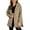 Khaki, variant on SHEWIN Lightweight Puffer Jackets for Women Hooded Quilted Jacket Fall Winter Long Coat Casual Business Button Down Outerwear