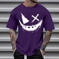 thumbnail image 1 of Blusas y camisas de manga corta con cuello redondo para hombre, blusas casuales de verano a la moda con cuello redondo y estampado para hombre., 1 of 4