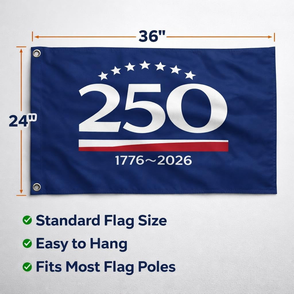 KUNPENG 250 Anniversary Usa Outdoor Flag - We The People 1776-2026 Patriotic Yard & House Banner for 4th of July, 5x8 ft