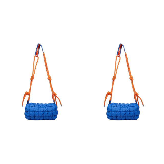 Bolso Bandolera Acolchado para Mujer Con Correa Cuerda Trenzada Diario () Azul