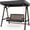 Black, variant on Zimtown Teak-Finished Fir Patio Swing Set, 2-Person Porch Swing with Canopy & Cushion for Outdoor Use