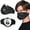 Black, variant on 1x Adjustable Sports Face Mask With Activated Carbon Layer For Cycling, Running, Climbing Breathable Comfort Outdoor