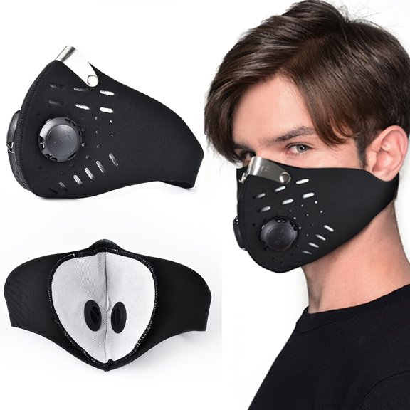 1x Adjustable Sports Face Mask With Activated Carbon Layer For Cycling, Running, Climbing Breathable Comfort Outdoor