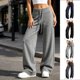 thumbnail image 1 of Pantalones Deportivos Elásticos para Mujer, Casuales, con Cordón, Cintura Elástica, Color Sólido, Pierna Recta, Ligeros, Sudaderas de Otoño con Bolsillos para Viaje y Vacaciones, S, 1 of 6