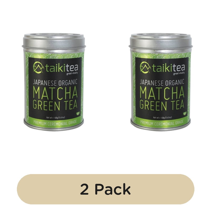 Taiki Tea Premium Organic Ceremonial Matcha Tin 40g, British Import (Pack of 2)