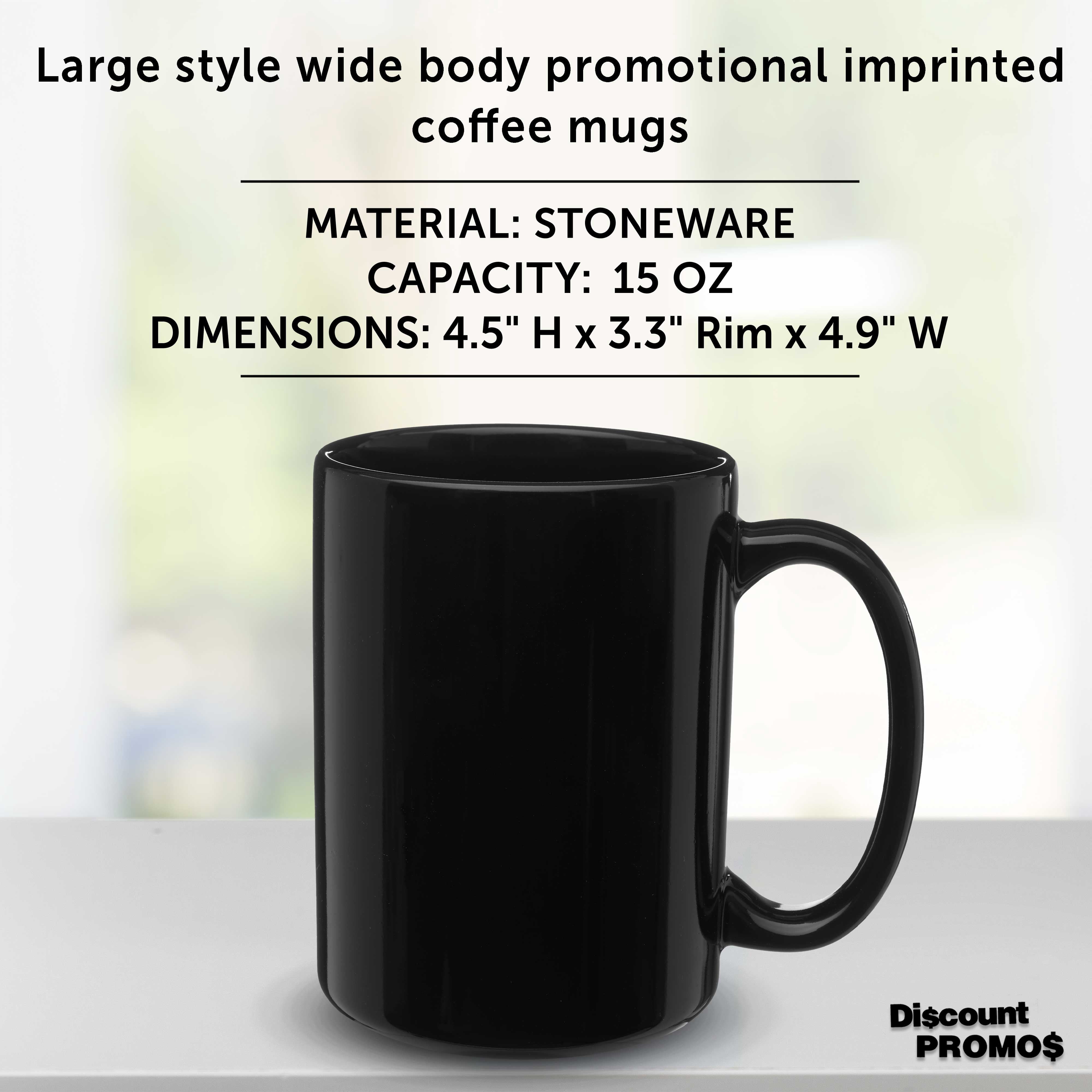 Large Ceramic Coffee Mugs 15 oz. Set of 10, Bulk Pack - Perfect for Coffee, Tea, Espresso, Hot Cocoa, Other Beverages - Black