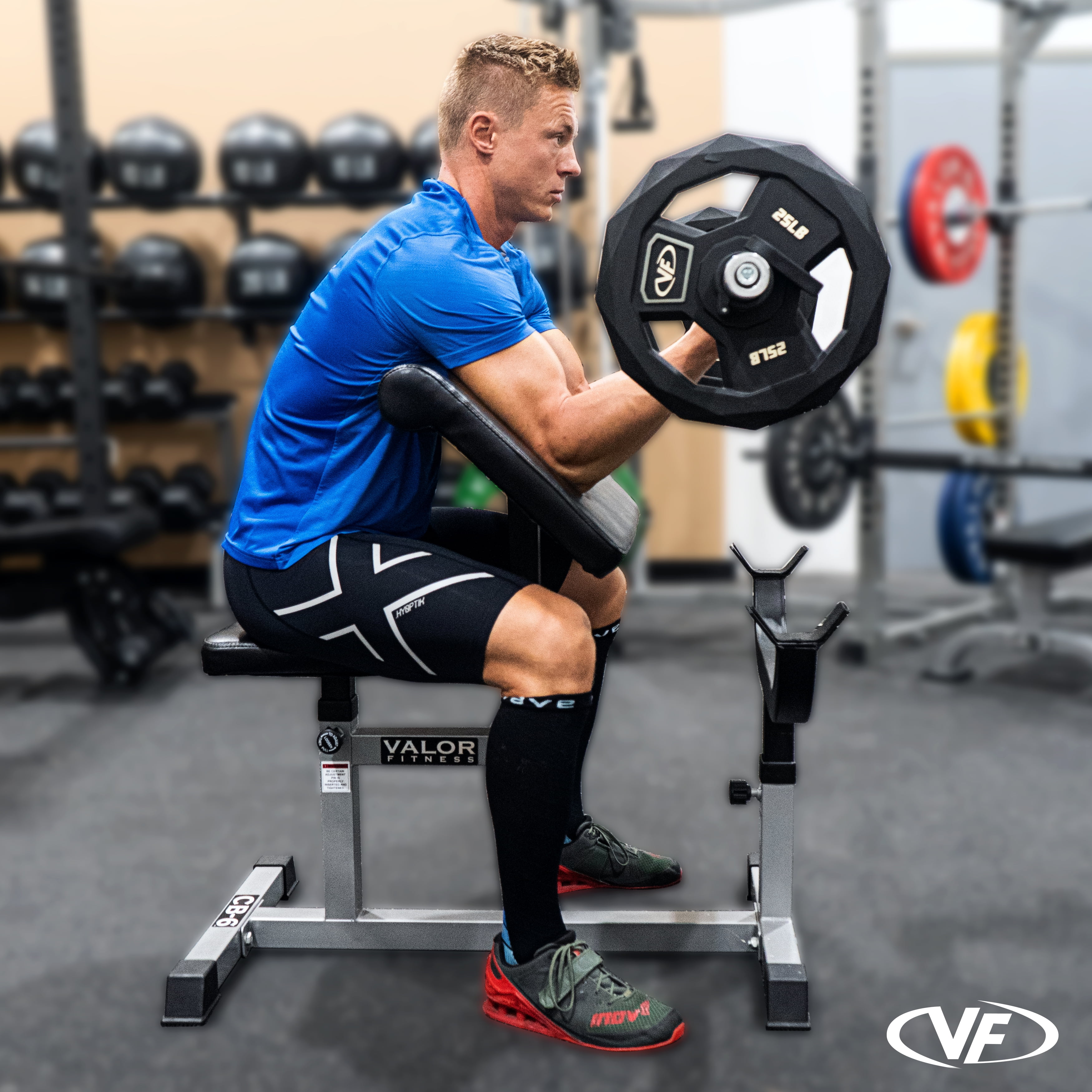 Valor Fitness Adjustable Seated Preacher Curl Bench CB-6
