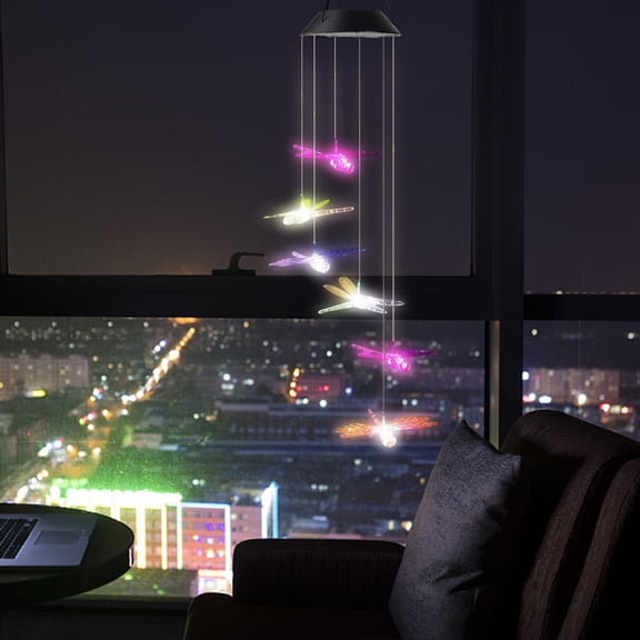 PPLoney Outdoor Solar Wind Chime Light - Color Changing LED Hanging Decor for Garden, Patio, Yard, and Home