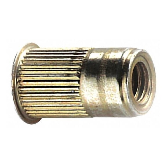 Rivet Nut, #10-32 Thread Size, 0.34 in Flange Dia., 0.475 in L, Steel, 25 PK