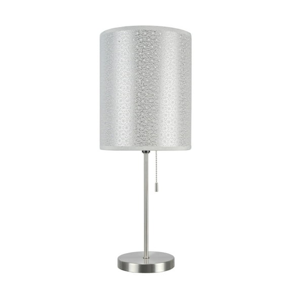 Aspen Creative 40083-8, 1-Pack Set - One-Light Candlestick Table Lamp, Contemporary Design in Satin Nickel, 19 1/2" High