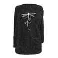 thumbnail image 2 of WXLWZYWL Womens Fuzzy Fleece Pullover Sweatshirt Long Sleeve Crew Neck Loose Fit Tunic Tops with Pockets Fall Winter Warm Tops, 2 of 6