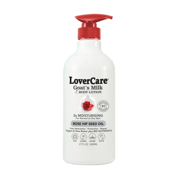 LoverCare Goat's Milk Body Lotion 27 fl oz (800ml) Rose Hip Seed Oil
