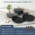thumbnail image 3 of SODAY 12Pcs Pots and Pans Set Granite Cookware Kitchen Nonstick Cooking Set, Black, 3 of 9