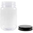 thumbnail image 4 of baomifa-16 oz Clear Plastic Jars with Screw-On Lids - BPA-Free Refillable Storage Containers for Slime, Food, Crafts, Kitchen & Household Use (10 Pack,Black), 4 of 4
