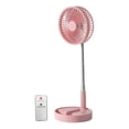 thumbnail image 1 of GUOOL Foldable Fan Standing Floor Fan 4 Speeds Table Cooling Fans 360 degree Adjustable USB Pink with Control, 1 of 9