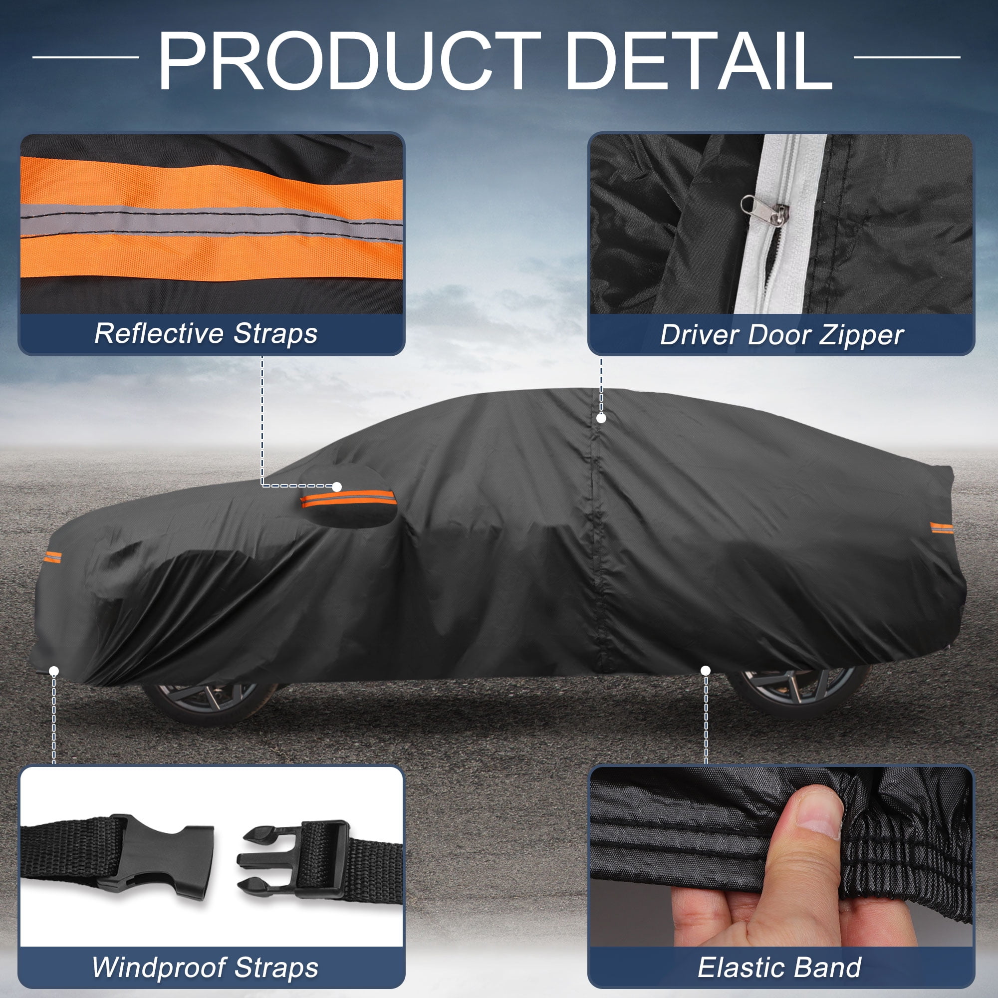 Unique Bargains Aluminum Car Cover for Subaru Impreza Sedan 179.13"x72.83"x55.12"