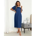 thumbnail image 2 of Ekouaer Women's House Dress with Pockets Long Nightgowns for Women House Dress Moo Moos for Women, 2 of 5