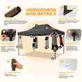 thumbnail image 5 of COBIZI 10x15 Pop Up Canopy Tent Heavy Duty with Sidewall, Commercial Outdoor Easy Pop Up Gazebo for Party Wedding All Weather Waterproof UV 50+ with Roller Bag(Leg Upgraded),Gray, 5 of 8
