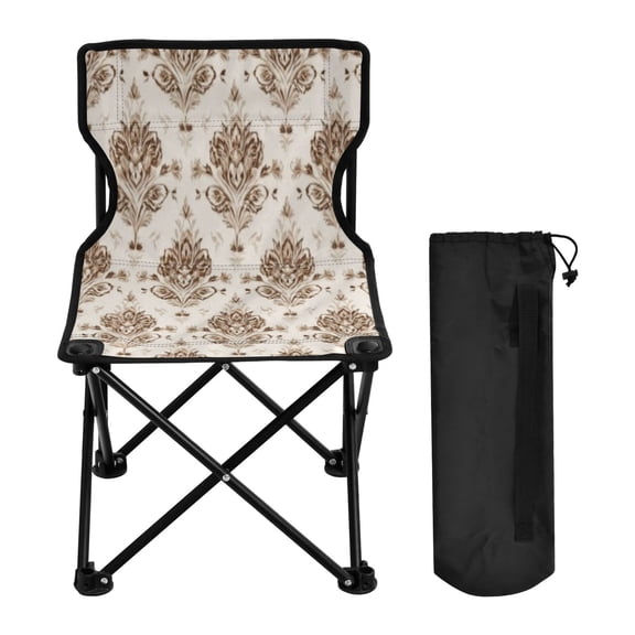 BZSMCE Camping Chairs Modern Folding chair In Gold Ornate Damask Pattern