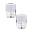thumbnail image 1 of Oleegame 2PC Electric Ice Crusher Portable Mini Food Processor Wireless Vegetable Masher With Usb Charging Rainproof Garlic Masher Easy To Use Material For Ice Cubes 250ml White, 1 of 7