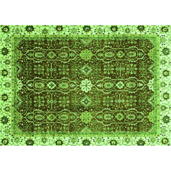 Ahgly Company Indoor Rectangle Abstract Green Modern Area Rugs, 8' x 12'