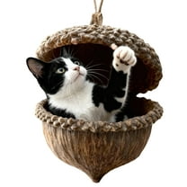 Pet Acorn Ornaments – Cozy Forest Christmas Ornaments, 2025 New Pine Cone Decoration, Woodland Creature Figurine, 2D Acrylic Hanging Ornament Home Party Décor(F)